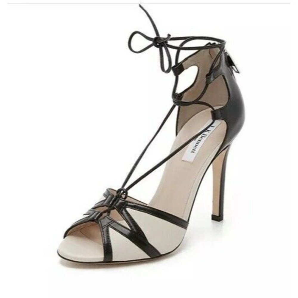 L.K. Bennett Womens Black/Ivory Adriana Lace-Up